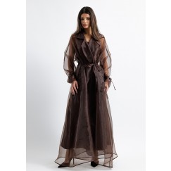 Brown Organza Trench with Satin Dress