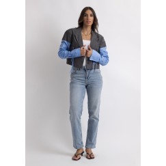 Grey Double Cuff Blazer 