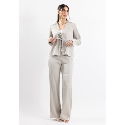 Grey Silk Cardigan