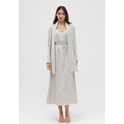 Silk Dress with Blazer in silver 