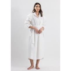White Belted Shirt Dress