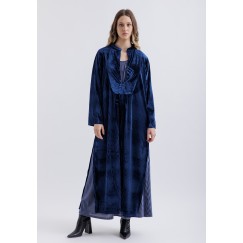 Blue Velvet Layered Kaftan