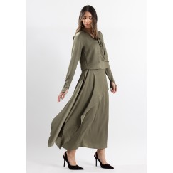 Olive Silk Skirt