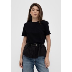 Padded Belted Top in Black