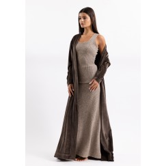 Gray Knit Velvet Set 