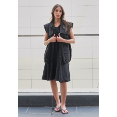 Black Sleeveless Jacket