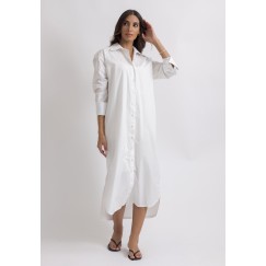 White Maxi Shirt Dress 