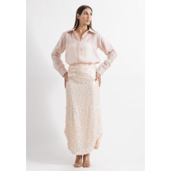 Light Peach Shirt & Skirt Set