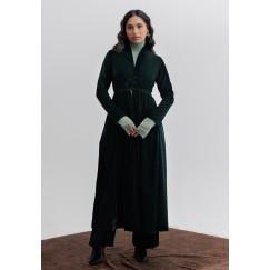 Dark Green Fitted Waist Jacket and Pants Set