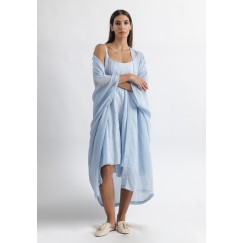 Baby Blue Dress & Bisht Set