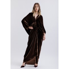 Espresso Asymmetrical Velvet Dress