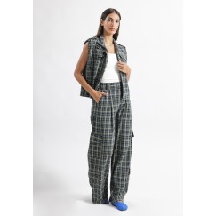 Multi Colored Check Utility Pants 