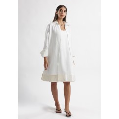 Offwhite Dress and Shirt Set