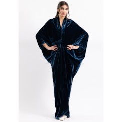 Azure (Blue) Asymmetrical Velvet Dress