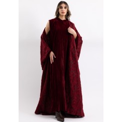 Burgundy Velvet Dress and Royal Bisht Set