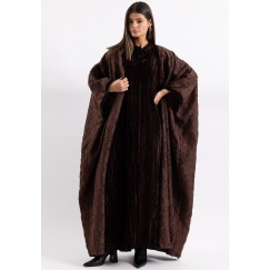Chocolate Brown Velvet Dress and Royal Bisht Set