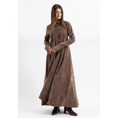 Brown Collared Shirt Kaftan 
