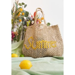 Handmade Jute Yellow Summer Beach Bag