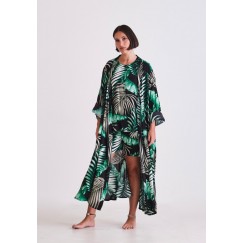 Black & Green 3 Piece Printed Pajama Set