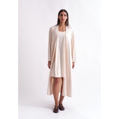 Cream Dress and Cardigan Set