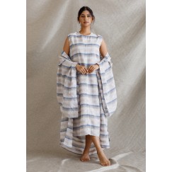 Striped Wide Cuffs Bisht Set