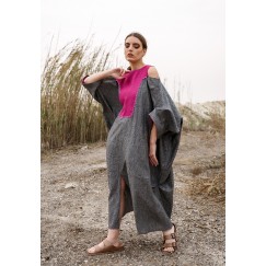 Grey And Pink Nomadic Kaftan