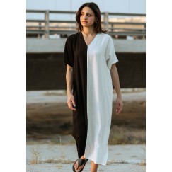 Black & White Short Sleeves Dress