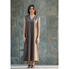 Grey V-Neckline Dress