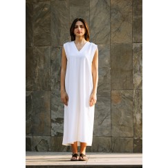 White V-Neckline Dress