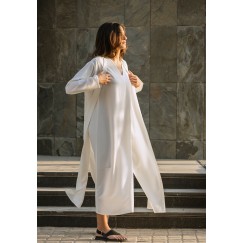 White Long Sleeves Cardigan