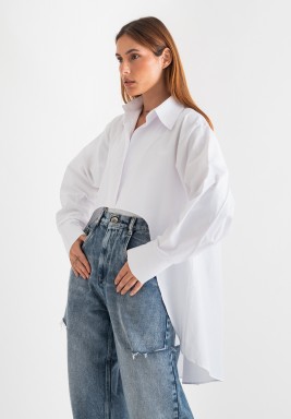 High & low White Shirt 
