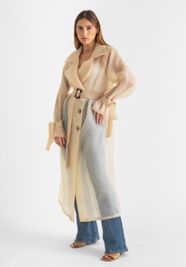 Nude Sheer Trench