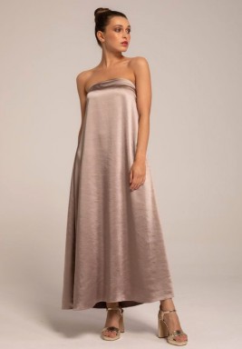 Greige Silky Crepe Inner Dress 