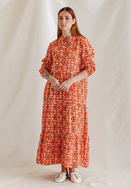 Orange Pattern Kaftan