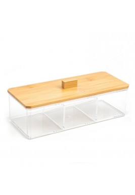 3-Segment Plastic Organizer with Lid by Taw9eel Essentials 