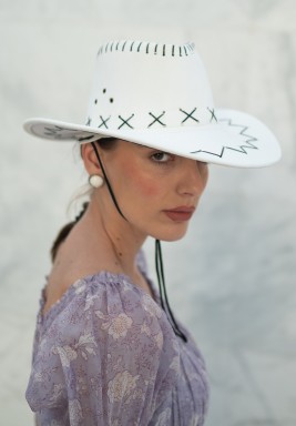 Cow Boy Hat in White