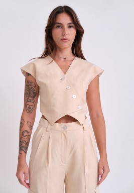 Beige Suit Vest 