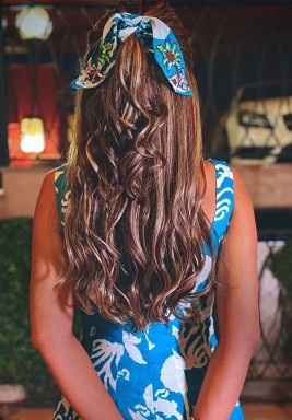Greenish Palms Scrunchies - Hand Made