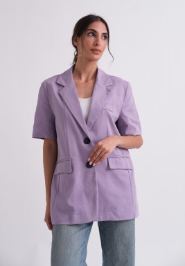 Purple Half-Sleeve Blazer