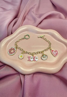 Chain Bag Charm (Pink)