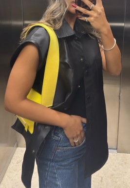 Black Oversized Sleeveless Shirt
