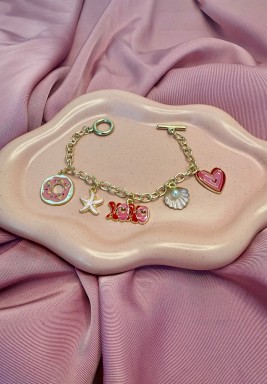 Chain Bag Charm (Pink & Red)