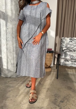 Grey Linen Dress