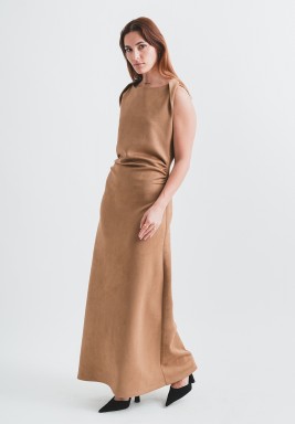Beige Suede Dress