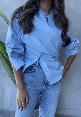 Blue Wrap Shirt 