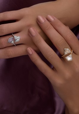 Moonlit Aura Ring-Silver