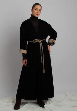 Velvet Macrame Bisht