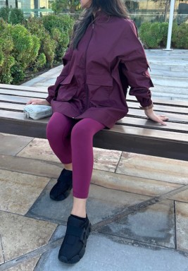 Maroon Long Shirt With Pockets