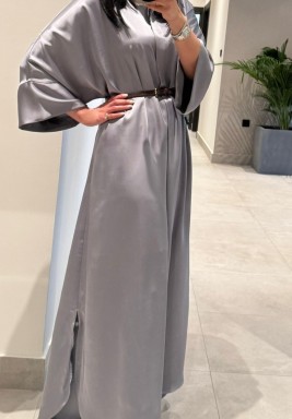 Silver One Piece Silky Dress