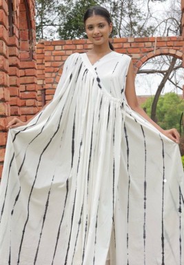 Black and White Ghena Sleeveless Dress